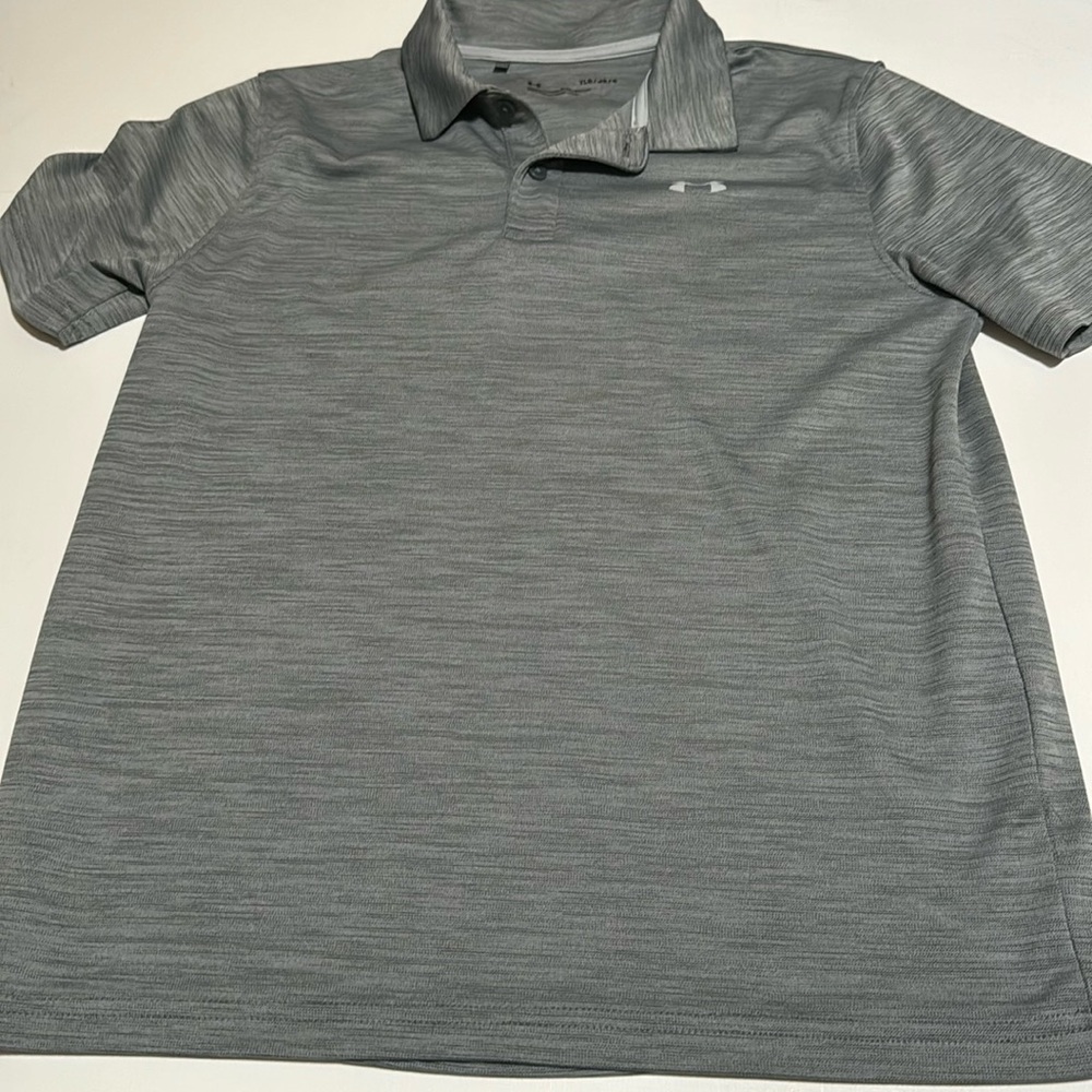 Boys Grey Under Armour Performance Polo Shirt